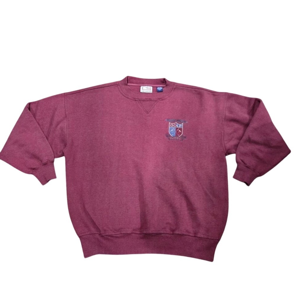 Crable‎ Sportswear Pullover Sweatshirt Fleece Golf Maroon L Men's
